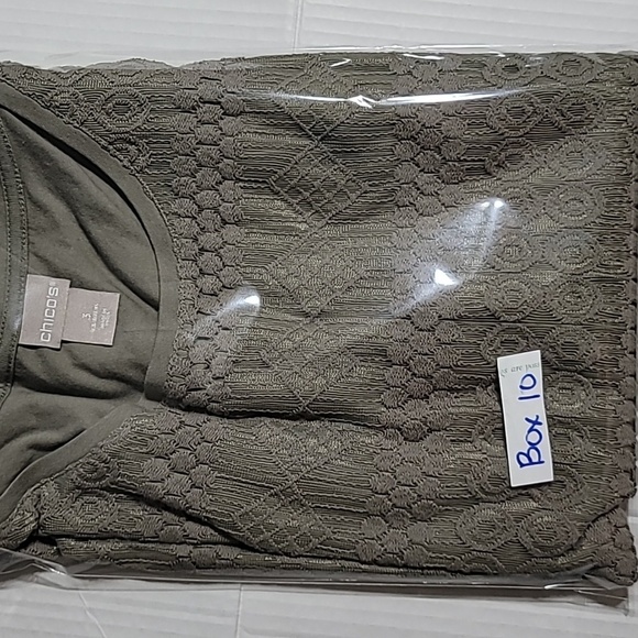 Chico Womens Sleeveless Tank-Top Size XL Olive Green w/ Stiching - Picture 12 of 12